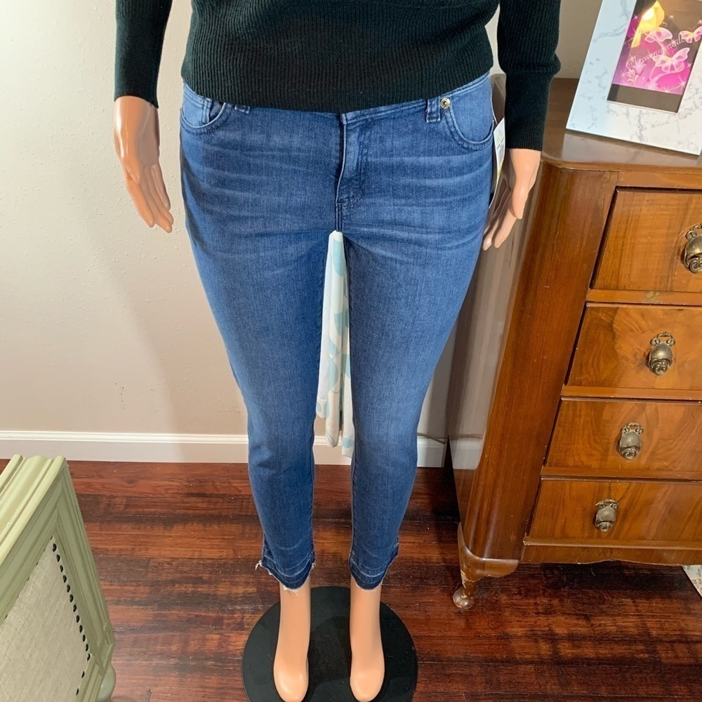 Michael Kors Blue Denim Logo Izzy SKINNY Jeans - Picture 6 of 12